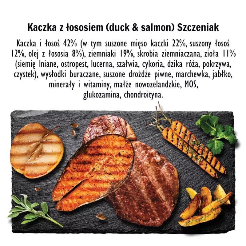 PAKA ZWIERZAKA Puppy Duck with salmon S - sausas šunų ėdalas - 9 kg