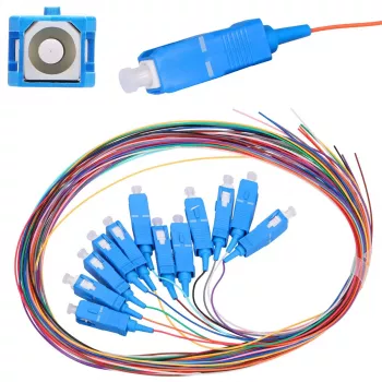 Pigtail rinkinys SC/UPC vienmodis Extralink G.652D 900µm FTTH 1,5 m 12 vnt 12 spalvų