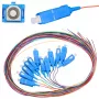 Pigtail rinkinys SC/UPC vienmodis Extralink G.652D 900µm FTTH 1,5 m 12 vnt 12 spalvų