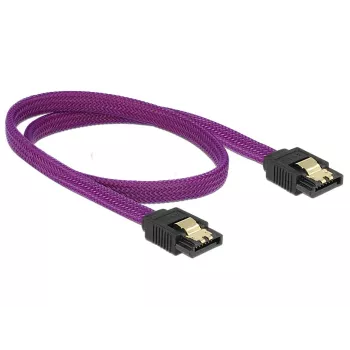 SATA kabelis DeLOCK 83691 0,5 m SATA 7 kontaktų violetinis