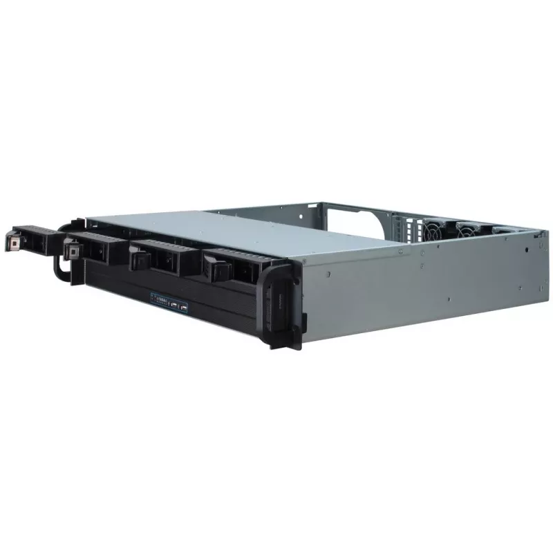 Inter-Tech IPC 2U-2404S – 2U stelažinis korpusas micro ATX, 4x karšto keitimo kietieji diskai