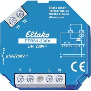 Aktuatorius žaliuzėms/roletams Eltako ETR61-230V, 230 V įėjimas, 5 A srovė, mėlynai baltas