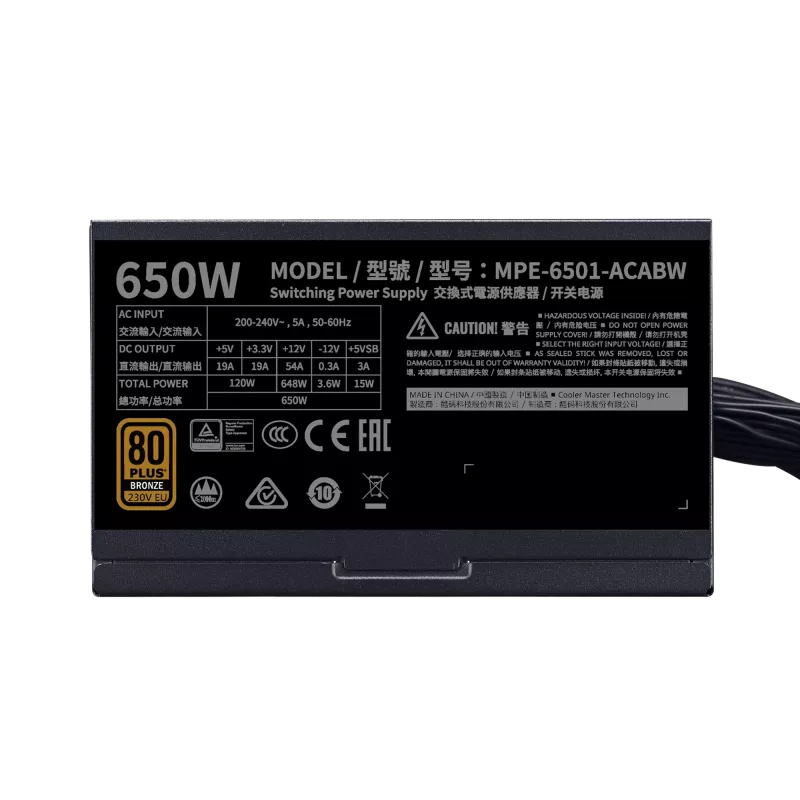Maitinimo blokas MWE Bronze V2 650W 80+ Bronze