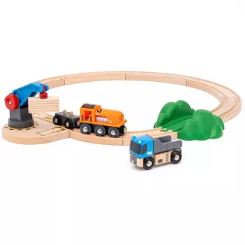 Brio World prekinio traukinio pradžios rinkinys su kranu