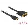 Vaizdo kabelio adapteris DeLOCK 85651 0,5 m HDMI A tipo – DVI juodas