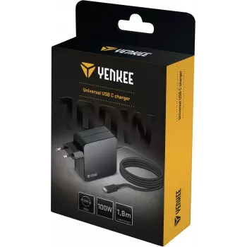 Įkroviklis YENKEE YAU C100 100W su 1,8 m laidu – greitasis mobiliesiems