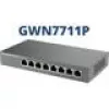 Valdomas L2 Gigabit PoE tinklo jungiklis Grandstream GWN7711P — 8x RJ-45 10/100/1000, 48V DC, stalinis/sieninis
