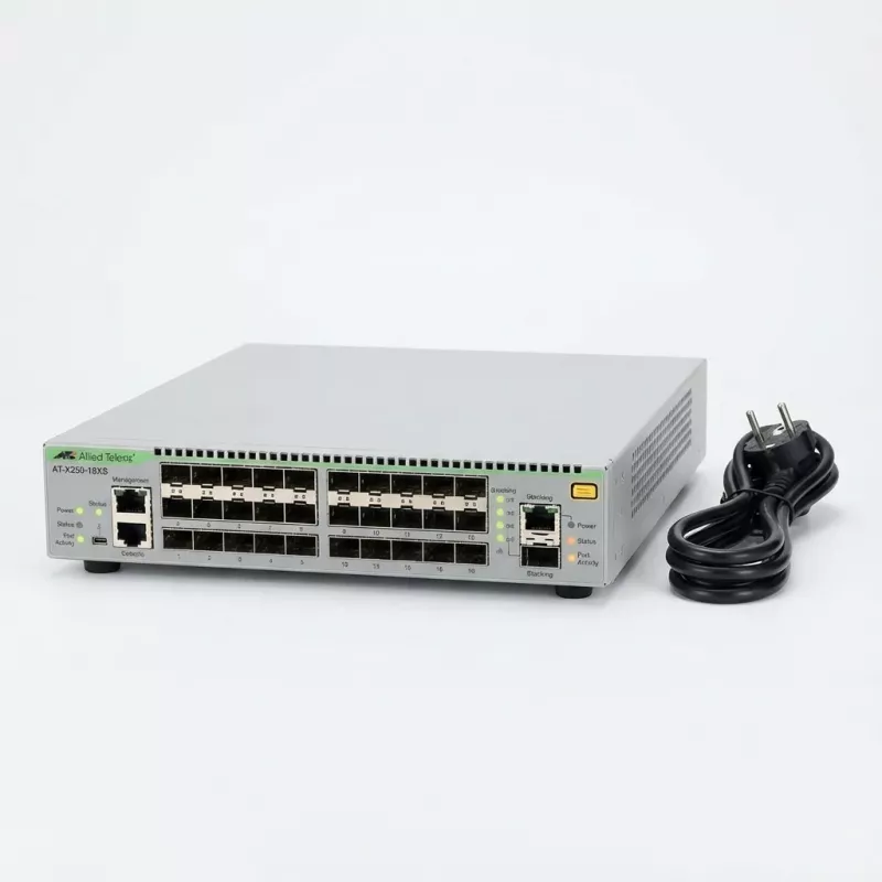 Allied Telesis AT-X250-18XS-50 10 Gigabit sluoksnis 3 Lite sukraunamas jungiklis, 18x SFP+ prievadai, EU maitinimo laidas