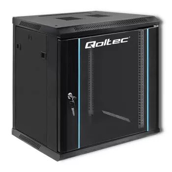19 colių stelažo spinta QOLTEC 54464 12U 600x635x450 Juoda