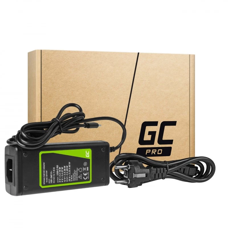 Green Cell AD134P USB-C įkroviklis 65W nešiojamam kompiuteriui, planšetei, išmaniajam telefonui