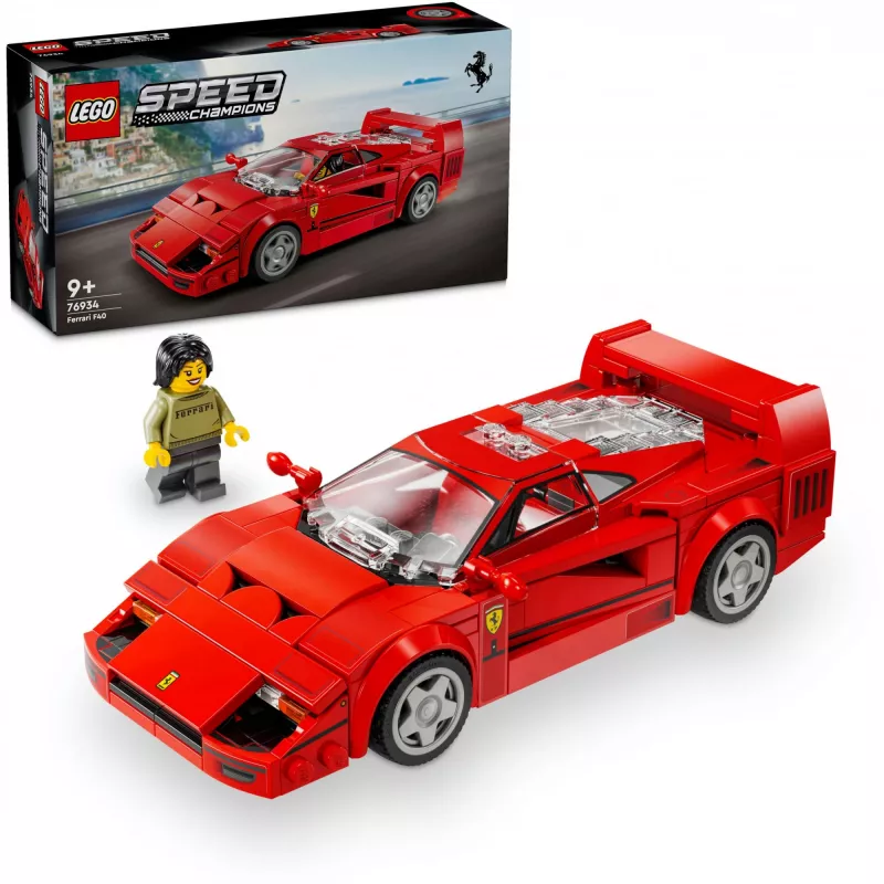 LEGO Speed Champions Ferrari F40 Supercar Konstruktorius su Vairuotojo Minifigūrėle, 9+ Metų