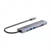 USB-C centrinis įrenginys Unitek H1124AGY01 su 100W PD, HDMI 2.0, 2x USB‑A, 2x USB‑C, SD/microSD skaitytuvu – aliuminis
