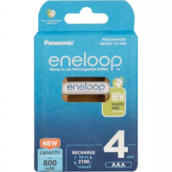 Įkraunamos baterijos PANASONIC ENELOOP AAA 800 mAh 4 vnt. (BK-4MCDE/4CP)