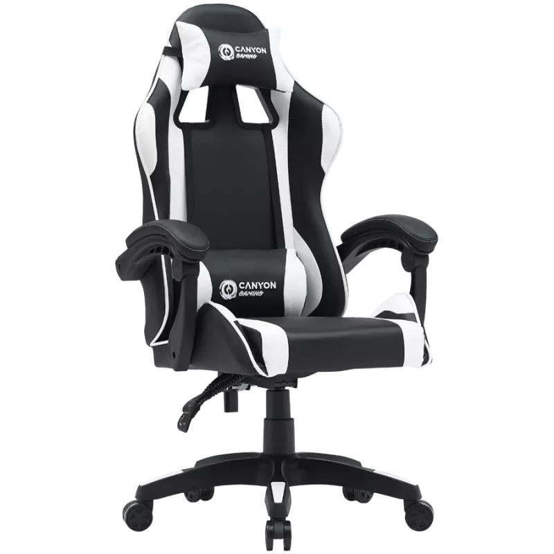Žaidimų kėdė CANYON Core SGCH2 juoda/balta, ergonomiškas dizainas, reguliuojamas aukštis