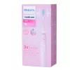 Sonicinis dantų šepetėlis Philips 3100 serijos HX3671/11 su slėgio jutikliu, įmontuota ličio jonų baterija, 1 šepetėlio galvute, baltas/rožinis