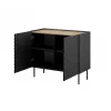 Komoda Cama Meble ONDA 2D 98x45x85 cm, juoda, medžio drožlių plokštės rėmas