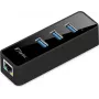 Fantec UMP-3UE1000 - Tinklo adapteris - USB 3.0 - Gigabit Ethernet x 1 + USB 3.0 x 3 - Juoda (1959)