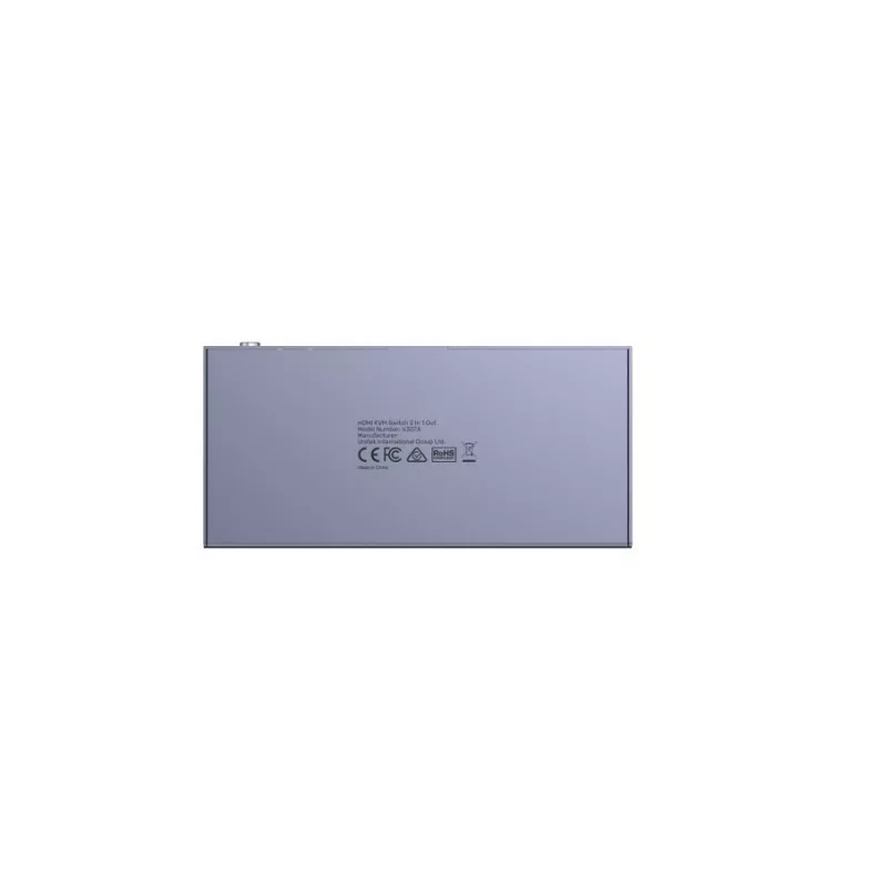 KVM jungiklis Unitek V307A USB HDMI 2 prievadų 4K Ultra HD 3840x2160@60Hz HDCP 2.2, metalinis korpusas, pilka