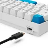 Sharkoon SGK50 S4 klaviatūra, laidas USB, QWERTZ vokiškas, balta, 60% RGB LED