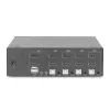 KVM jungiklis Digitus DS-12883 4 prievadai dviejų ekranų 4K HDMI USB