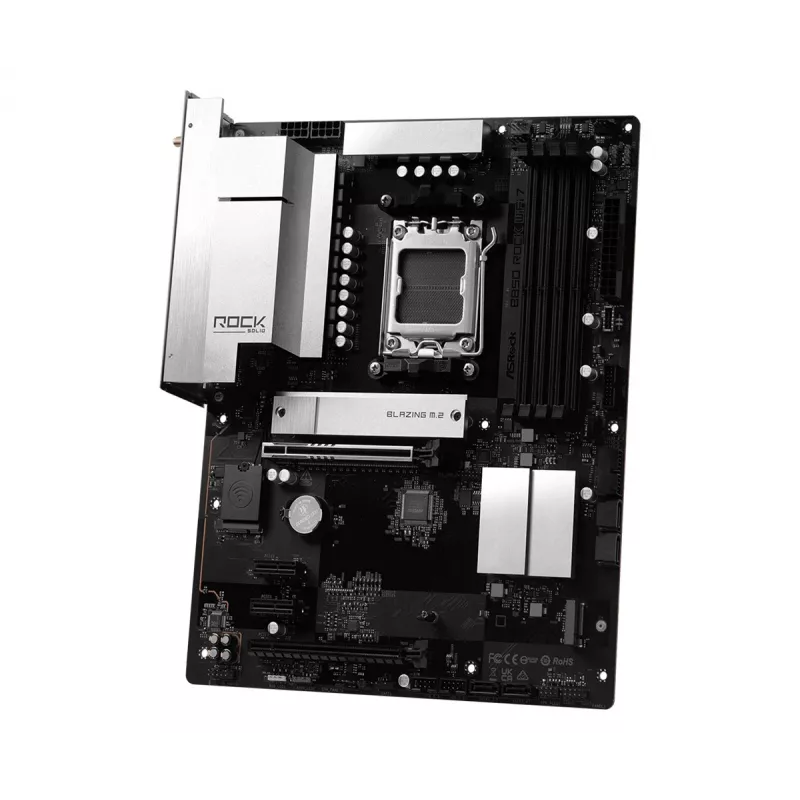 ASRock B850 Rock WiFi 7 pagrindinė plokštė, AMD Socket AM5, ATX, DDR5, Wi-Fi 7