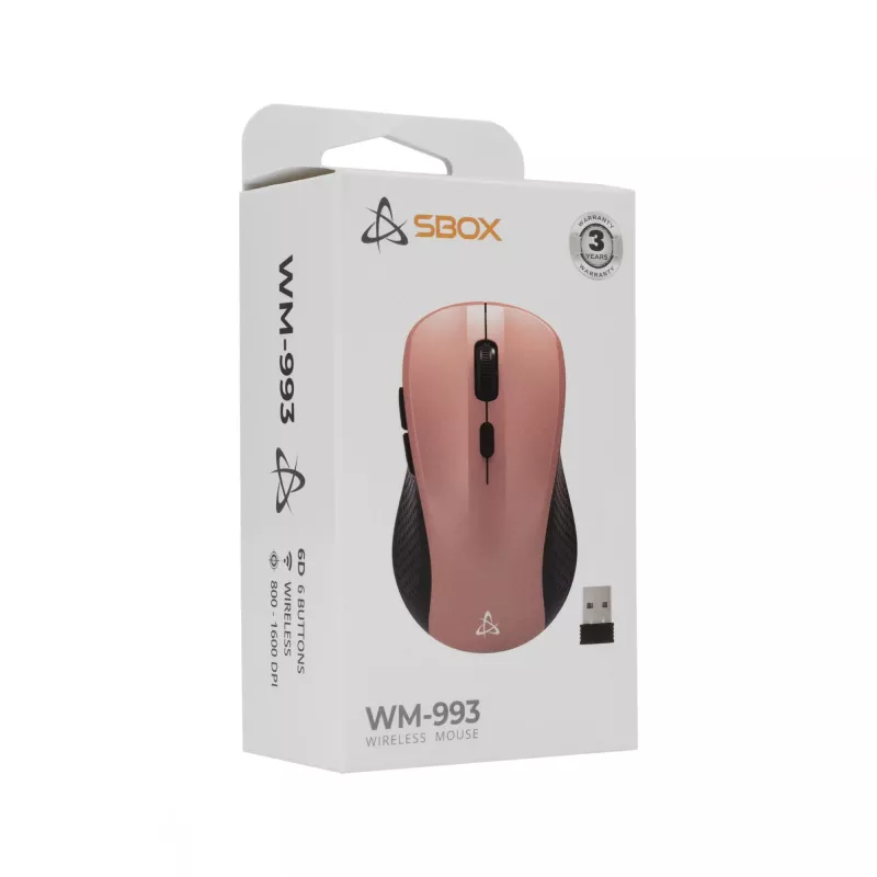 Belaidė pelė SBOX WM-993 rožinė USB Type-A