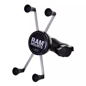 RAM Mounts X-Grip didelis telefono laikiklis su motociklo šakės stovo pagrindu