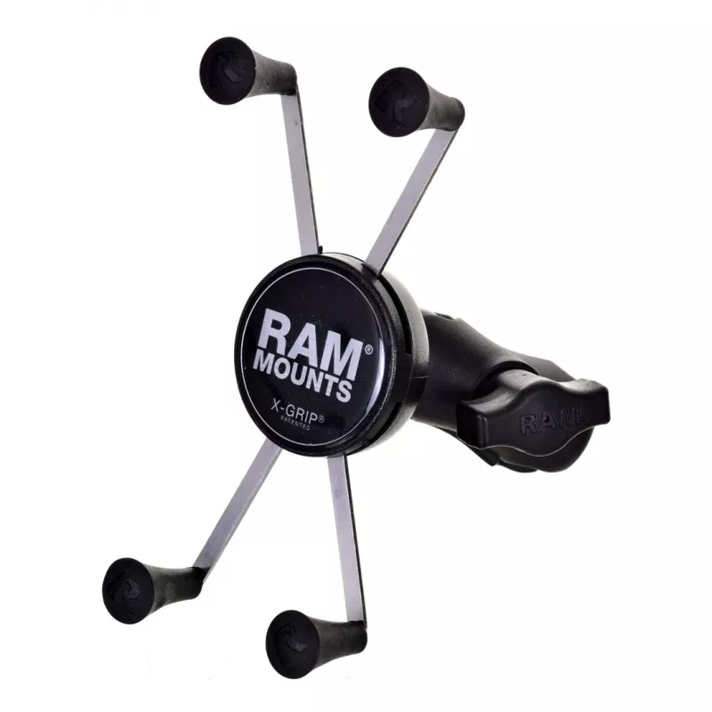 RAM Mounts X-Grip didelis telefono laikiklis su motociklo šakės stovo pagrindu