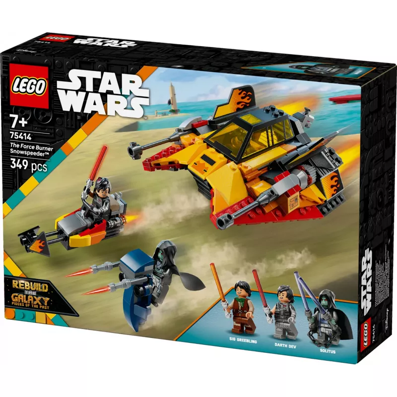 LEGO Star Wars Liepsnos greitaeigis 75414 sniego transporto priemonės rinkinys – 349 detalės, 3 minifigūrėlės, nuo 7 metų