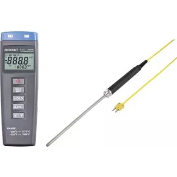 VOLTCRAFT K102 + TP 208 temperatūros matavimo prietaisas -200 iki +1370 °C K tipo zondas