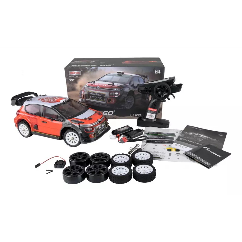 Radijo bangomis valdomas modelis Amewi C3 WRC – ralio automobilis, elektrinis variklis, mastelis 1:14