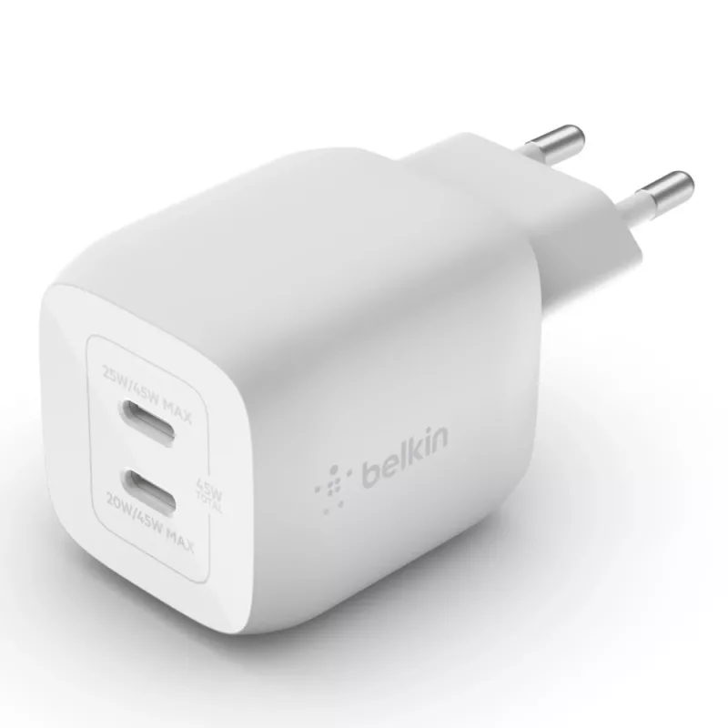 Belkin WCH011vfWH belaidis greitasis AC įkroviklis nešiojamam kompiuteriui, išmaniajam telefonui, planšetei, balta spalva, vidaus naudojimui