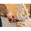 Juostinis šlifuoklis Black & Decker KA902EK — 400 W, reguliuojamas greitis, šlifavimo plokštė 451×13 mm, 230 V, 3 m laidas, su dėklu
