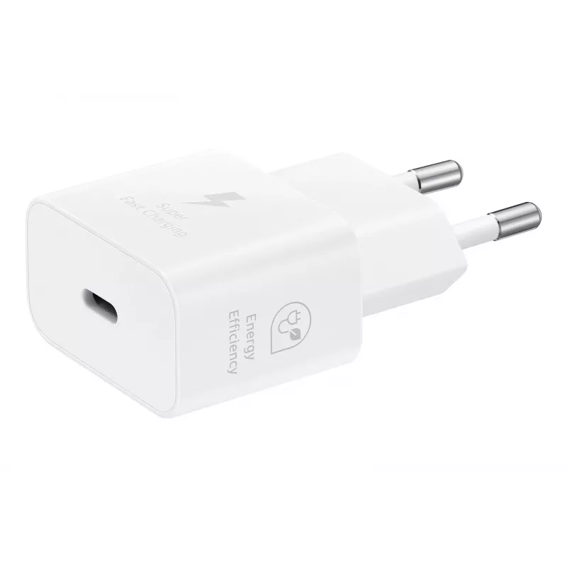 Sieninis USB-C įkroviklis Samsung EP-T2510 25 W baltas, universalus greitasis įkroviklis su PPS