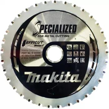 Makita Specialized EFFICUT pjūklo diskas – medienai, metalui, aliuminiui – 150 mm – 33 dantys – tinka Makita DCS553, DCS553RTJ, LXT DCS553Z