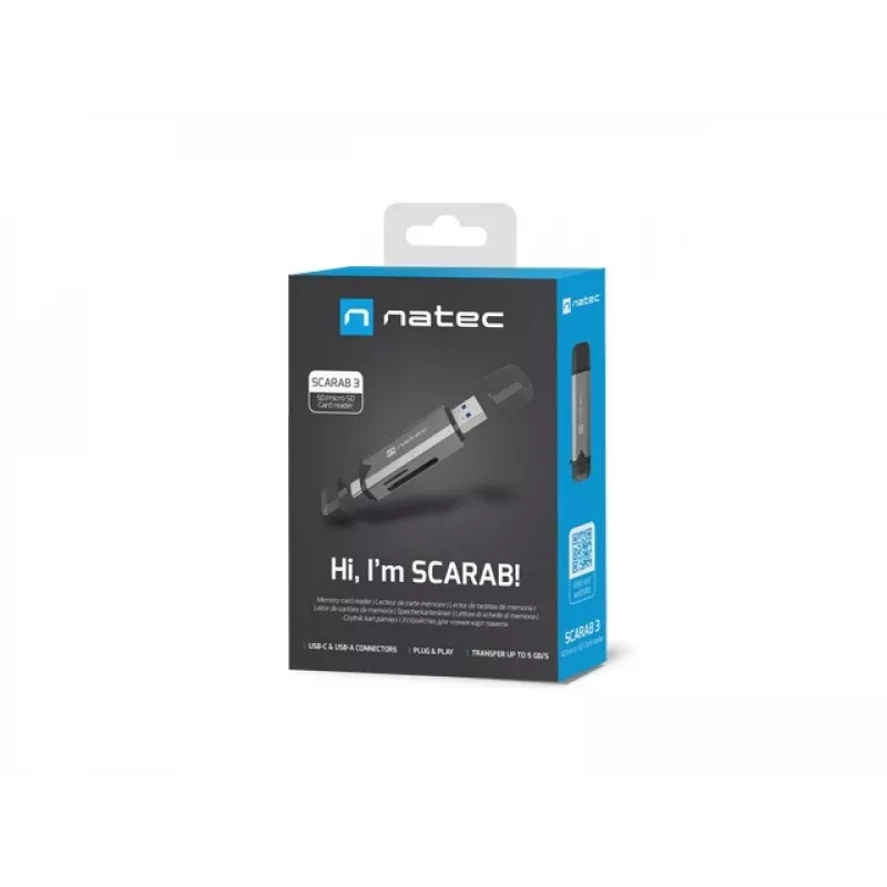 Card reader Natec Scarab 3 USB A/C SD/Micro USB 3.2 Gen 1