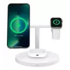 Belkin BoostCharge Pro 3-in-1 belaidė įkrovimo stotelė telefonui, laikrodžiui ir ausinėms, balta