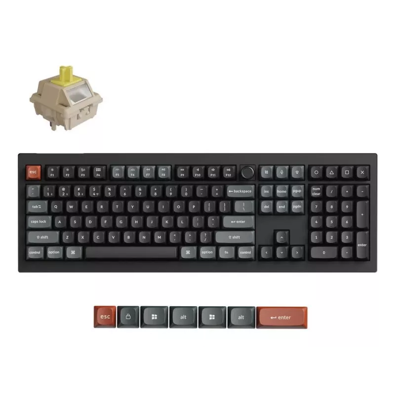 Mechaninė klaviatūra Keychron V6 Ultra 8K – Pilno dydžio 100% QWERTY, Bluetooth, RGB, Juoda