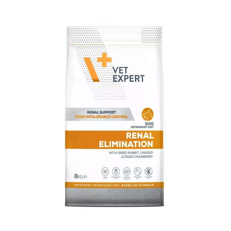 Sausas šunų ėdalas VETEXPERT Veterinary Diet Renal Elimination – triušio skonio, suaugusiems šunims, 8 kg