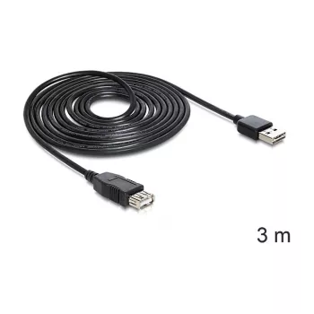 USB laidas DeLOCK EASY-USB 2.0-A 3m juodas