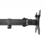 Maclean MC-967 Dvigubas vertikalus monitoriaus laikiklis ant stalo, VESA 100x100, 13-27 colių, 2x 9 kg, milteliniu dažais dengtas, pasukamas ir reguliuojamas