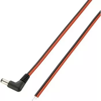 VOLTCRAFT žemos įtampos jungiamasis laidas su kištuku, atviras galas 5,5 mm / 2,5 mm, 2 m, 1 vnt.