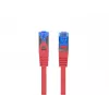 LANBERG PATCHCORD S/FTP CAT.6A 0,5M RAUDONAS LSZH