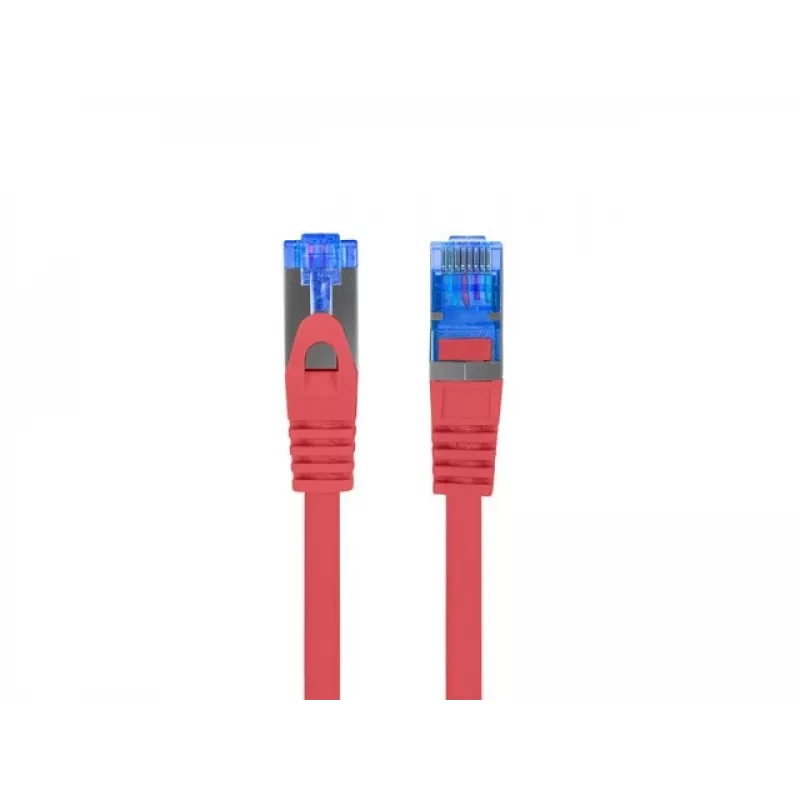 LANBERG PATCHCORD S/FTP CAT.6A 0,5M RAUDONAS LSZH