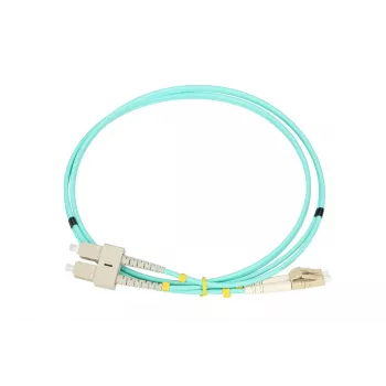 Extralink šviesolaidinis laidas LC/UPC – SC/UPC, daugiamodis OM3, dupleksas, 3 mm apvalkalas, 1 m