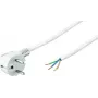 Wentronic Goobay Įžemintas maitinimo laidas su kampu, 3 m, Baltas - CEE 7/7 (F tipas) > laisvi galai (93312)