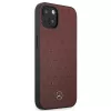 Mercedes MEHCP13SPSQRE iPhone 13 mini 5,4 raudonas kietas dėklas su odine žvaigždžių rašto apdaila