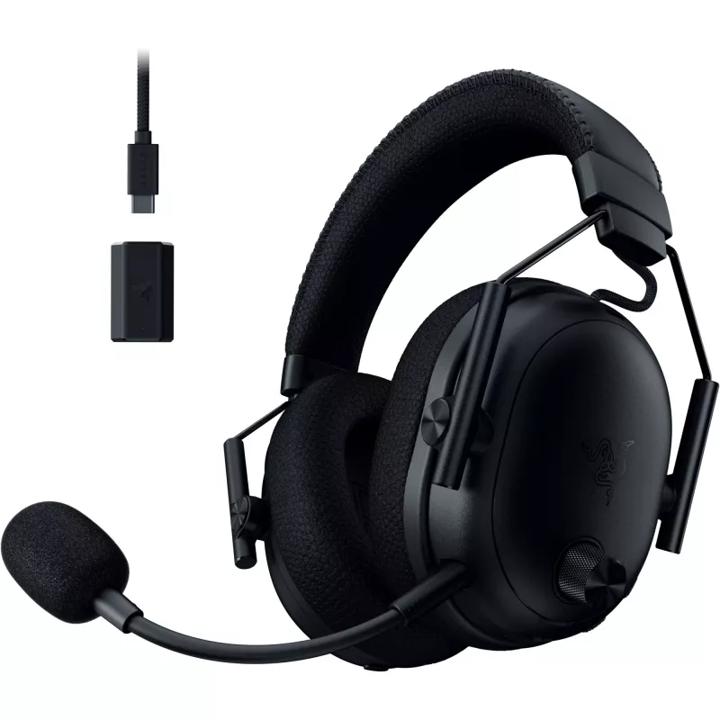 Razer BlackShark V3 Pro belaidės ausinės žaidimams, juodos, ANC, 2,4 GHz dongle, Bluetooth, USB, 3,5 mm lizdas