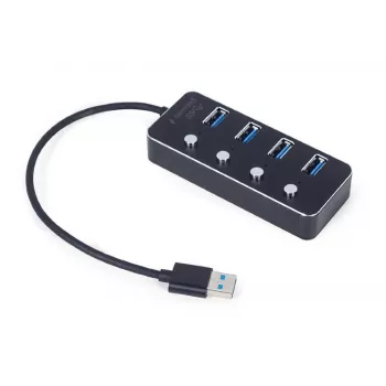 USB 3.0 4 prievadų maitinamas šakotuvas GEMBIRD I/O HUB USB3 4PORT/UHB-U3P4P-01