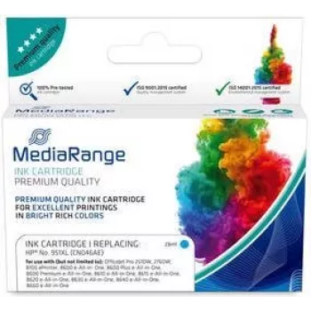 Kasetė MediaRange HP NR 951XL su lustu ir rašalo lygio indikatoriumi, Cian